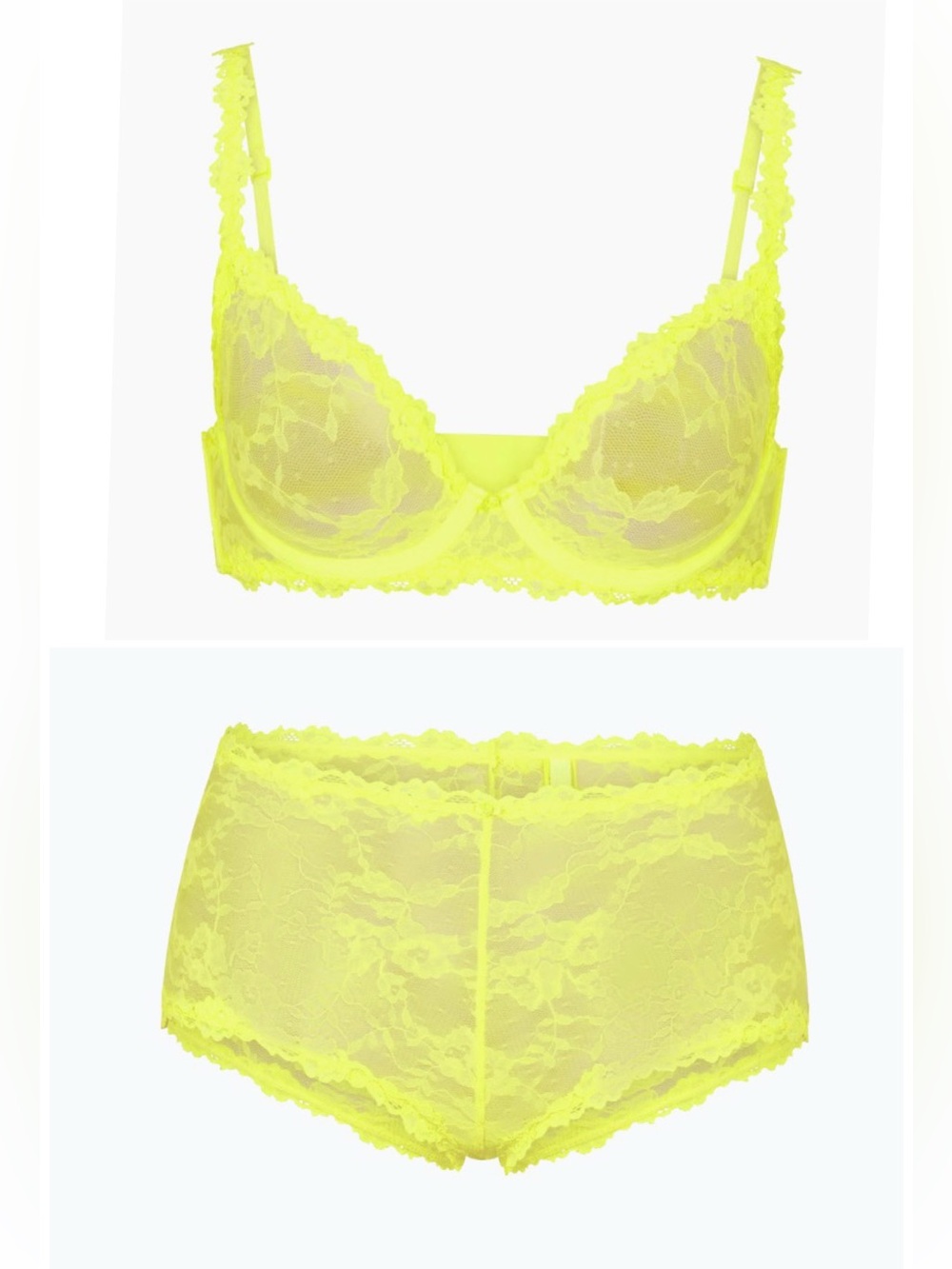 SKIMS Stretch Lace Demi Bra & Boy Short Set NWOT